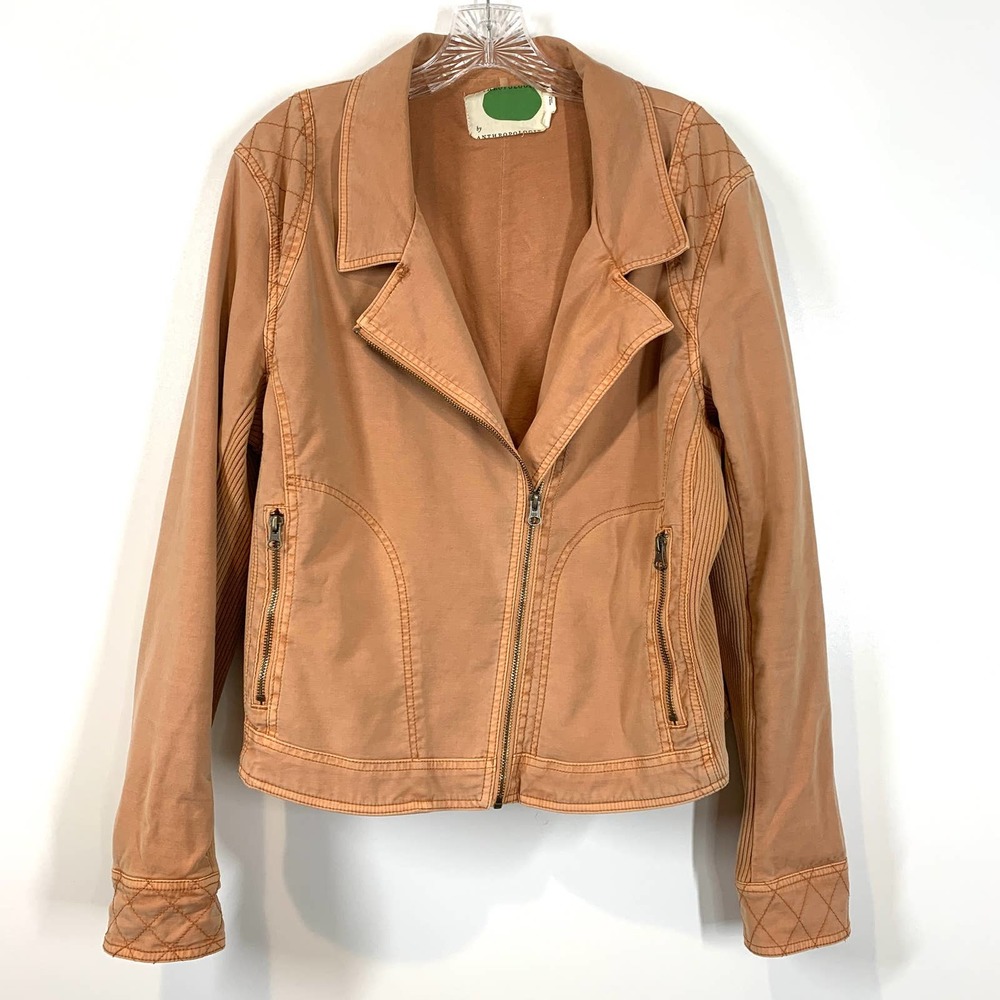 Anthropologie Pink Moto Biker Jacket